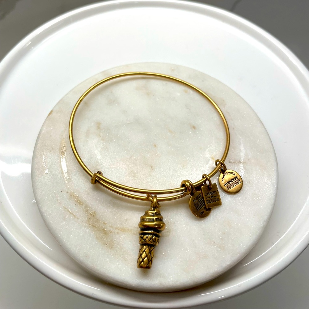 Alex and Ani Ice Cream Cone Bracelet in Gold